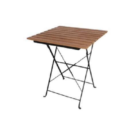 Rhine Folding Faux Wood Bistro Garden Table Square Top With Chairs