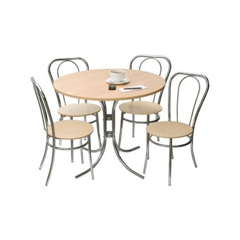 Trestile Round Bistro Table Set 4 Chairs