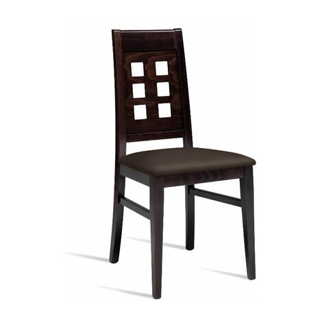 Tulip Wenge Solid Beech Chair Brown Faux Leather
