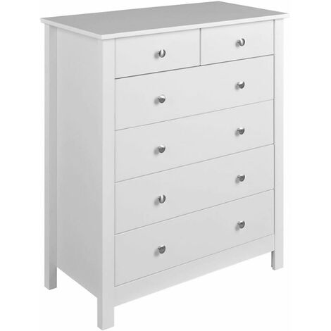 Flower White 2 Over 4 Drawer Chest