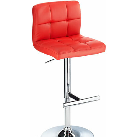 Red leather bar store stools with backs