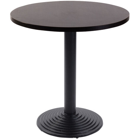 Mayosi Round Coffee Table Base Black Medium Coffee Oak 600mm diameter - Black