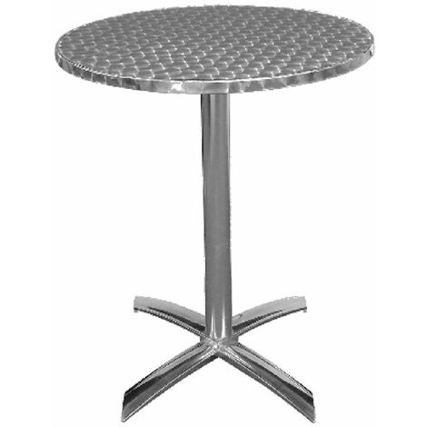 Leit61 Round Bistro Indoor Outdoor Aluminium Flip Top Folding Table - Silver