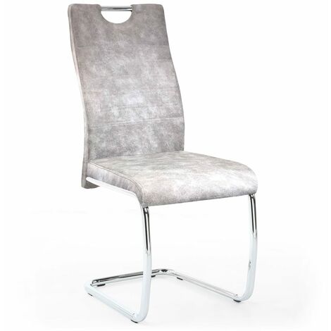 Tamar Le Suede Effect Light Grey Chair