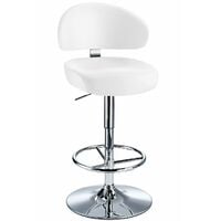Jamaica Height Adjustable Bar Stool - White Faux Leather