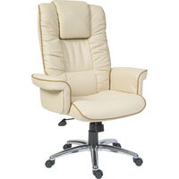 Comfo Cream Leather Bonded Office Chair Arms
