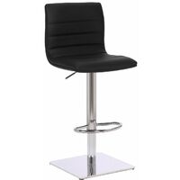 Alpino Bar Stool Square Weighted Base Adjustable - Black Black faux leather - Black