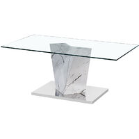 Apex Glass Coffee Table White Marble Effect Base