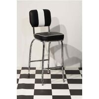 Carro 50S Stool Tall Black White Chair - Black