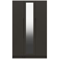 Sinata Tall Three Door Gloss Mirror Wardrobe Graphite Gloss Gloss - Graphite Gloss