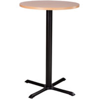Daniella Square Coffee Table Base Round Laminate Tops Black Medium Coffee Oak 600mm diameter - Black