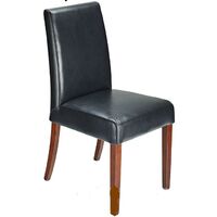 Florence Bonded Leather Chair Black Bonded Leather With Oak Legs Leather - Black Bonded Leather With Oak Legs