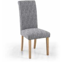Polo Linen Effect Light Grey Chair In Legs