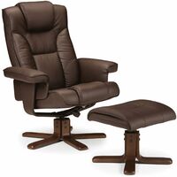 Camy Massage Recliner & Stool Brown - Brown
