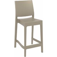 Spek Mid Height Bar Stool 65 Taupe - Taupe