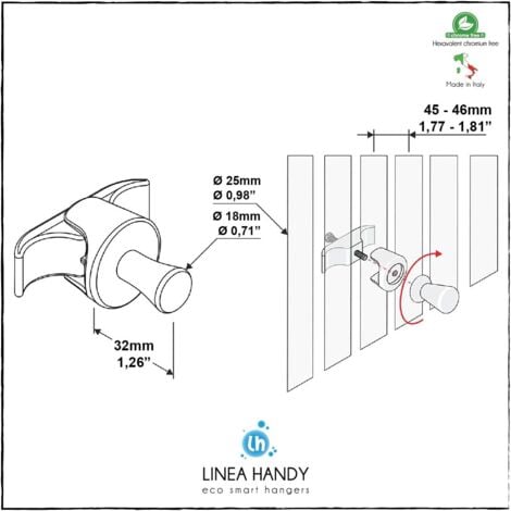 Coppia di appendini per scaldasalviette Handy Drop bianco