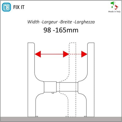 Piedino universale per radiatori tubolare a colonna da 3 a 4 colonne - Portata  massima 200 Kg 