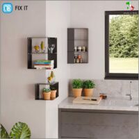 Mensola A Muro Invisibile In Metallo Nero 30x12x3,5 Cm – Scaffale Galleggiante Per Cucina Bagno Camera