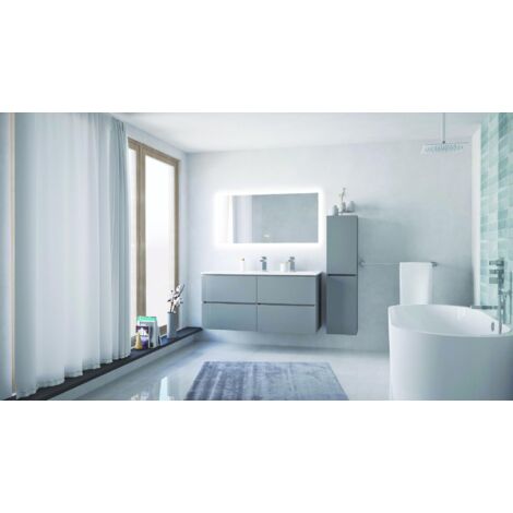 ONDEE ZEN - Meuble de salle de bain suspendu TRENDY - 4 Tiroirs - 120cm - gris mat - vasque