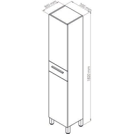 Colonne de rangement de salle de bain à pose ONDISE - 30cm - Chêne clair - Mélaminé - Livré en kit