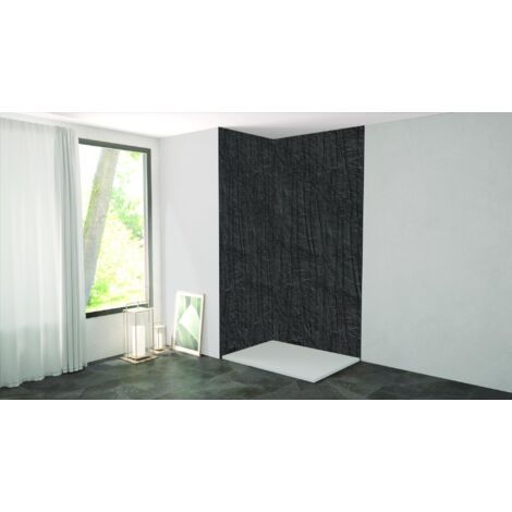 ONDEE ZEN - Pack complet de montage panneaux muraux Ardoise 120 cm - Profilé noir inclus (1/4)