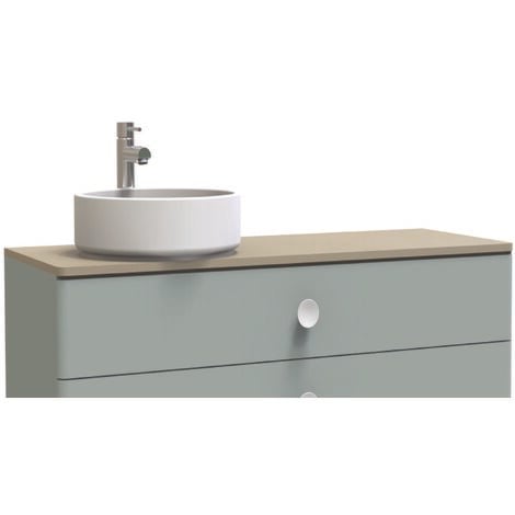 Meuble de salle de bain à poser NEMOO plan à poser - L120cm - Vert d'eau - Laqué