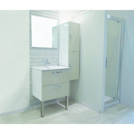 ONDEE ZEN - Caisson de colonne de salle de bain MIXY - 30cm - Blanc - Mélaminé - Livré en kit
