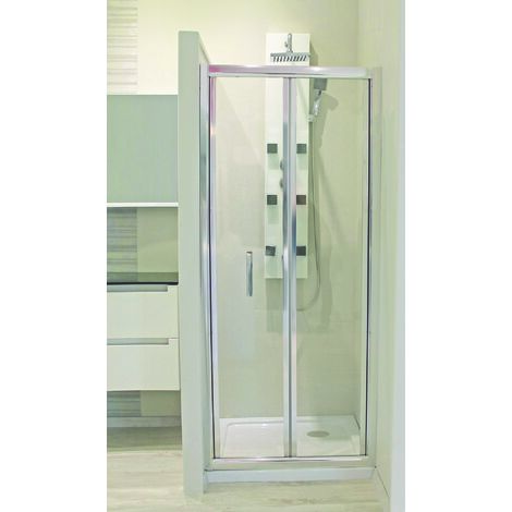 Ondee – Porte de douche pliante EKLA 80x185cm – Verre trempé 6mm – Finition chromé – Installation réversible – Traitement anticalcaire