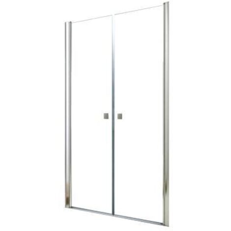ONDEE ZEN - Portes de douche battantes FRISCO - Finition Chromé - Transparent - 90x194,5cm (1/5)