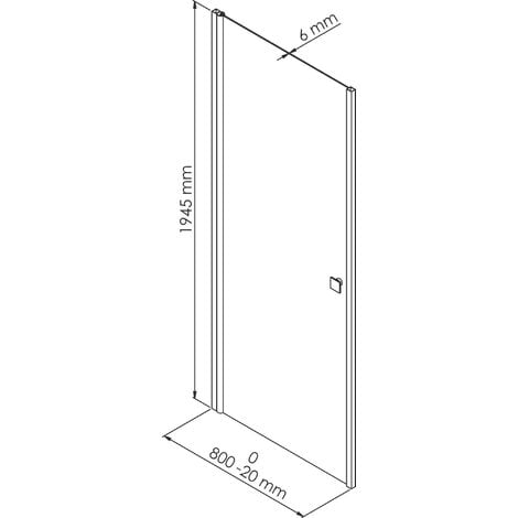 Façade FRISCO - Finition Chromé - Portes Pivotantes - Transparent - 80x194,5cm