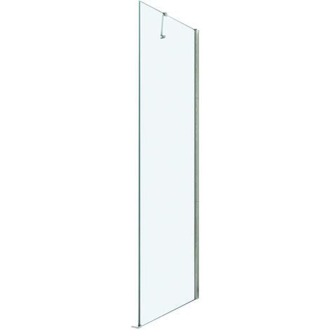 Façade de douche FRISCO - Finition Chromé - Retour Fixe - Transparent -  80x192,1cm