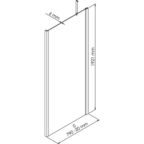 Façade de douche FRISCO - Finition Chromé - Retour Fixe - Transparent -  80x192,1cm