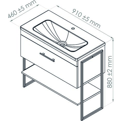 Meuble à poser 1DUS - L90cm - Blanc - Laqué - Livré monté