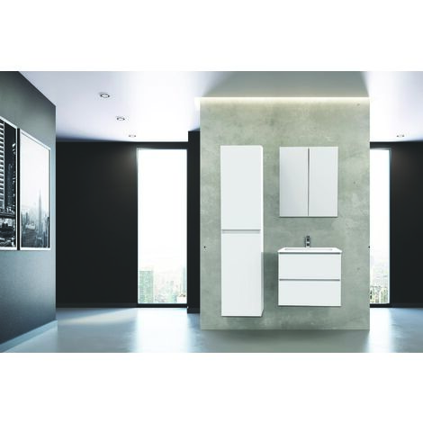 [JAMAIS UTILISE] ONDEE ZEN - Meuble de salle de bain à suspendre MAX - L60cm - Blanc - Mat - Livré monté