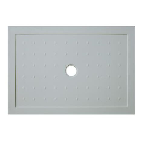 Ondee – Receveur de douche à poser antidérapant 80x140cm – Béton gris extra-plat – Évacuation Ø90mm – Compatible lit de colle/mortier (1/3)