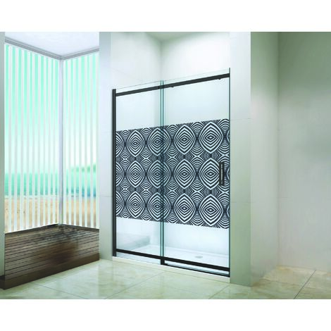 ONDEE ZEN - Porte de douche UIMI - Coulissante - Finition Noir mat - 120x210cm