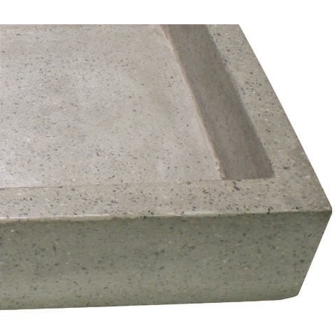 Vasque rectangle à poser TIMBRE - Gris - 40 x 60 cm - Terrazzo - Sans trop plein