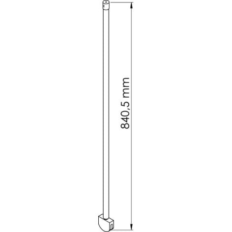 Barre plafond 80cm - Fixation de parois de douche 8mm - Découpable - Inox
