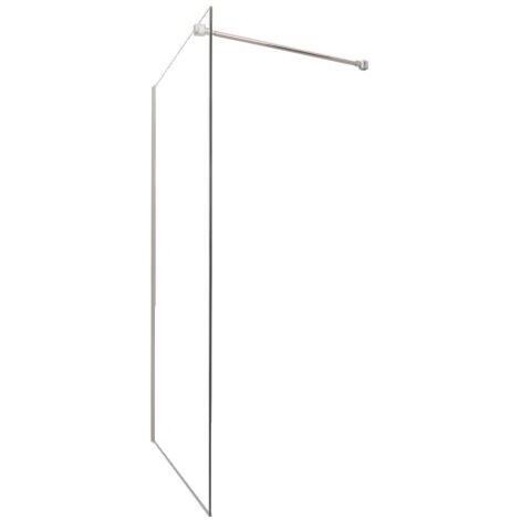 Ondee – Paroi de douche en verre trempé 8mm – Transparent – Dimensions 100x200cm – Traitement anticalcaire – Montage réversible