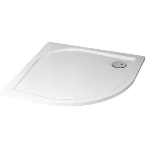 ONDEE ZEN - Receveur de douche HESTIA - 1/4C - 90cm - Résine - Blanc - Extra-plat - Antidérapant