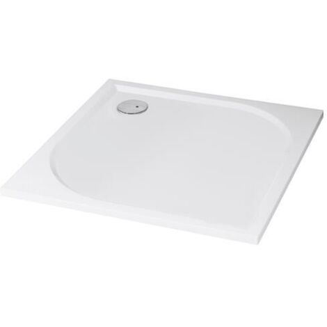 Ondee – Receveur de douche à poser en béton de synthèse extra-plat – 80 x 100 cm – Texture antidérapante pour sécurité accrue