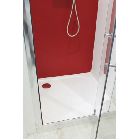 Receveur de douche HESTIA - Antidérapant - 80x80cm - Résine - Blanc - Extra-plat