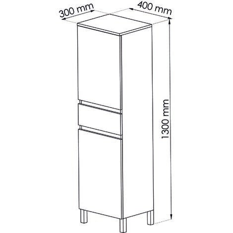 Colonne à poser LANCELO - L40cm - Blanc - Laqué brillant - Livré monté