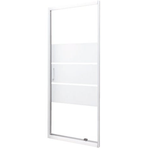 ONDEE ZEN - Porte de douche MISSI - Pivotante - Finition Blanc - 70x185cm