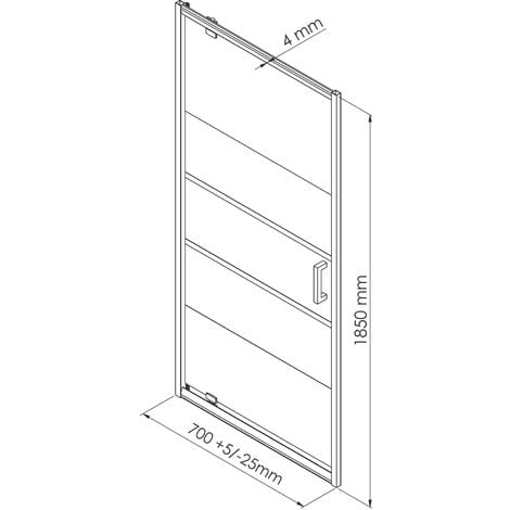 ONDEE ZEN - Porte de douche MISSI - Pivotante - Finition Blanc - 70x185cm