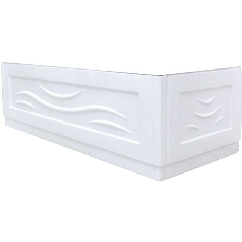Tablier de baignoire FANY rectangulaire - Motif vague 170x70cm - ABS - Blanc - Blanc