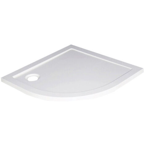 Ondee – Receveur de douche quart de cercle 90 x 90 cm – SMC blanc – Résistant aux chocs – Entretien facile – Design spacieux (1/4)