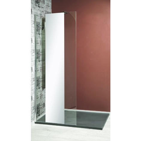 ONDEE ZEN - Paroi de douche ITALIENNE - Verre trempé 8mm - Sérigraphie Miroir - 90x200cm