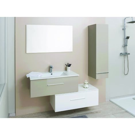 [JAMAIS UTILISE] ONDEE ZEN - Meuble colonne TERRY LAQUE 30 TAUPE