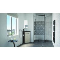 ONDEE ZEN - Meuble lave-mains à poser NOVA - version angle - Noir - mélaminé - miroir